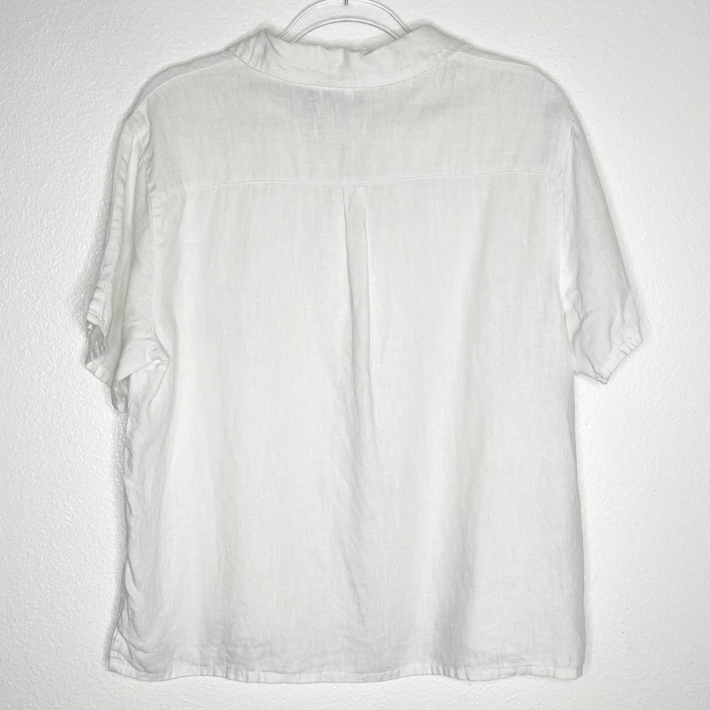 CHICO'S Linen Short Sleeve Button Front Shirt Womens - Picture 7 of 8